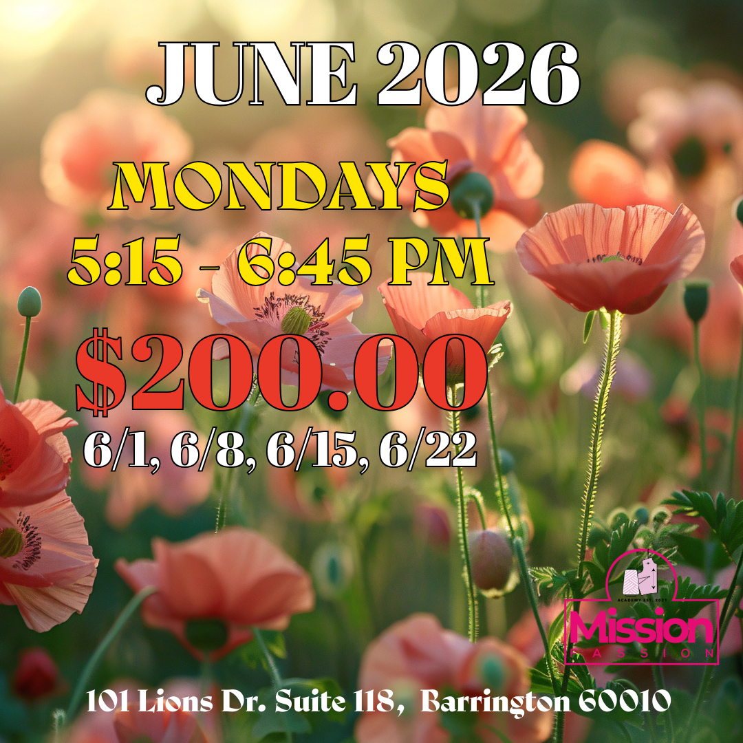 June 2026, Monday 5:15 - 6:45 PM Class