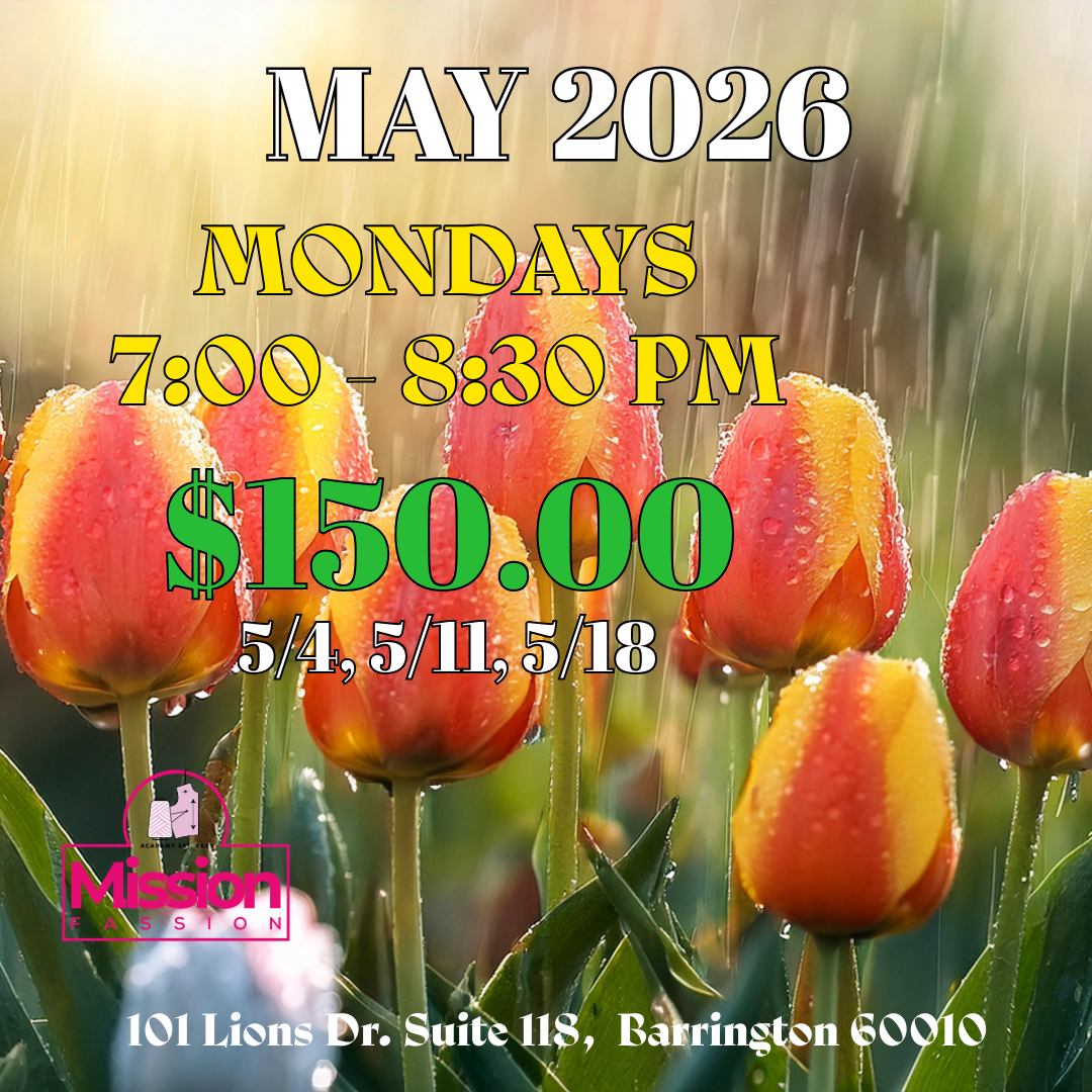 May 2026, Monday 7:00 - 8:30 PM Class