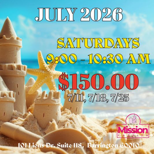 July, Saturday 9:00 AM - 10:30 AM Class