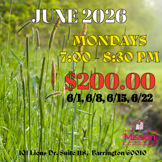 June 2026, Monday 7:00 - 8:30 PM Class