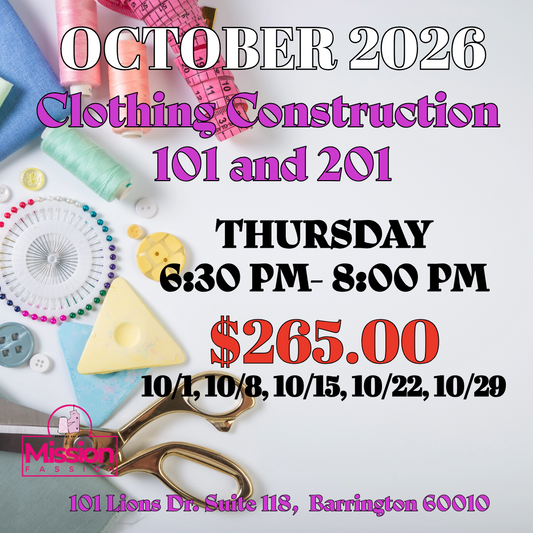 October, Thursday 6:30 PM - 8:00 PM Class