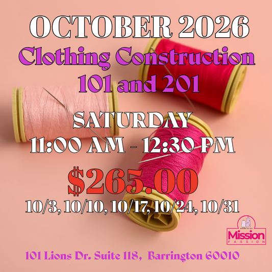 October, Saturday 11:00 AM - 12:30 PM Class