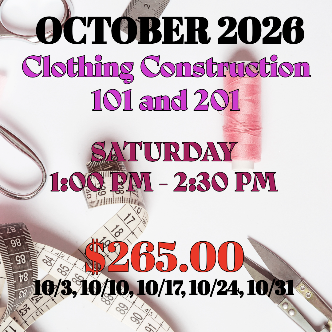 October, Saturday 1:00 PM - 2:30 PM Class